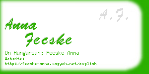 anna fecske business card